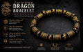 Black Gold Dragon Bracelet, Men's Asian Inspired Beaded Jewelry