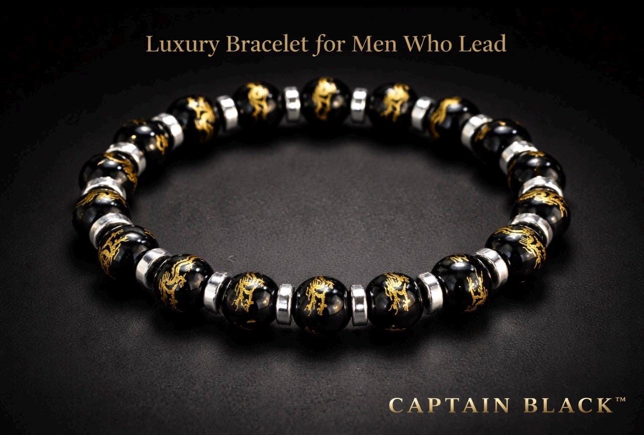 Black Gold Dragon Bracelet – Luxury Pirate Jewelry for Men