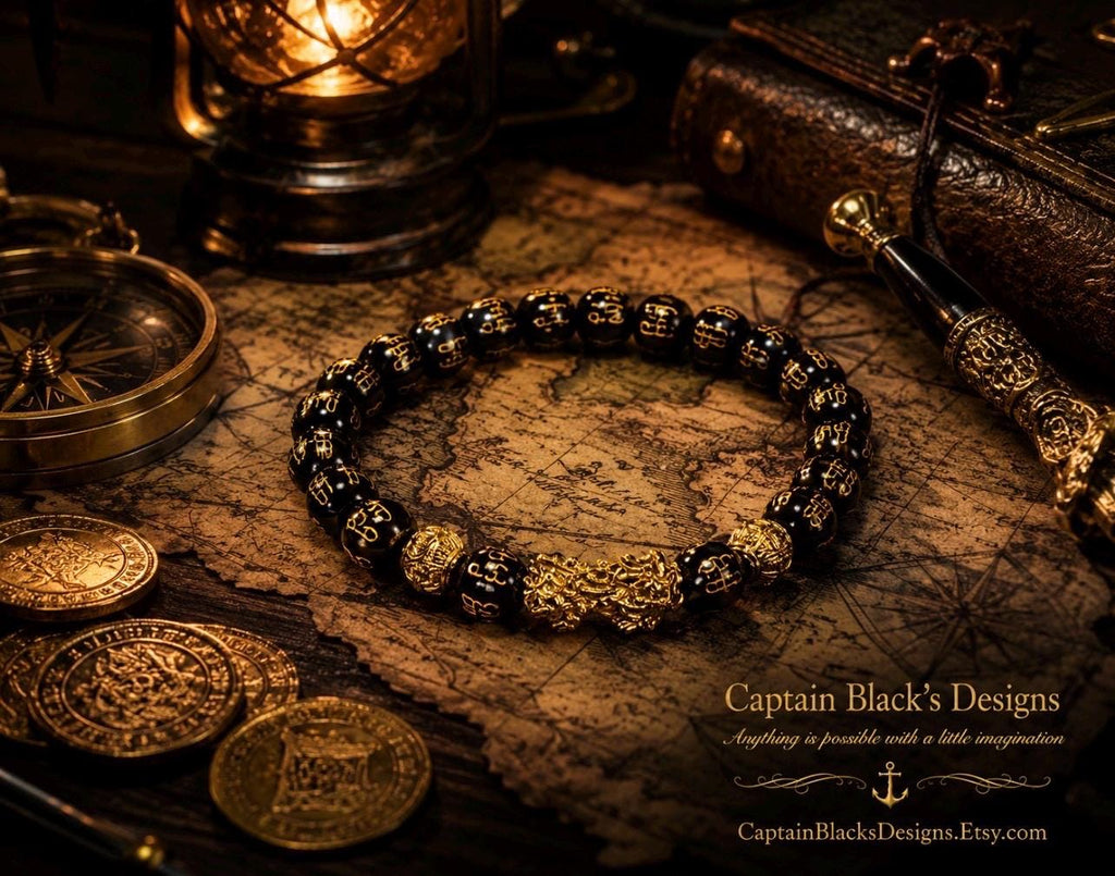 Black Gold Dragon Bracelet – Luxury Pirate Jewelry for Men