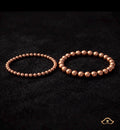 Copper Bead Bracelets Set, 8mm 6mm His Hers Matching Minimalist Stretch Jewelry