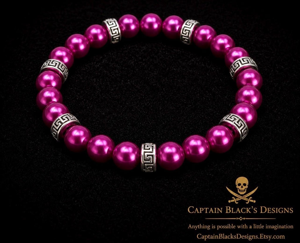 Velvet Tide Magenta Bracelet – Elegant Handmade Stretch Jewelry