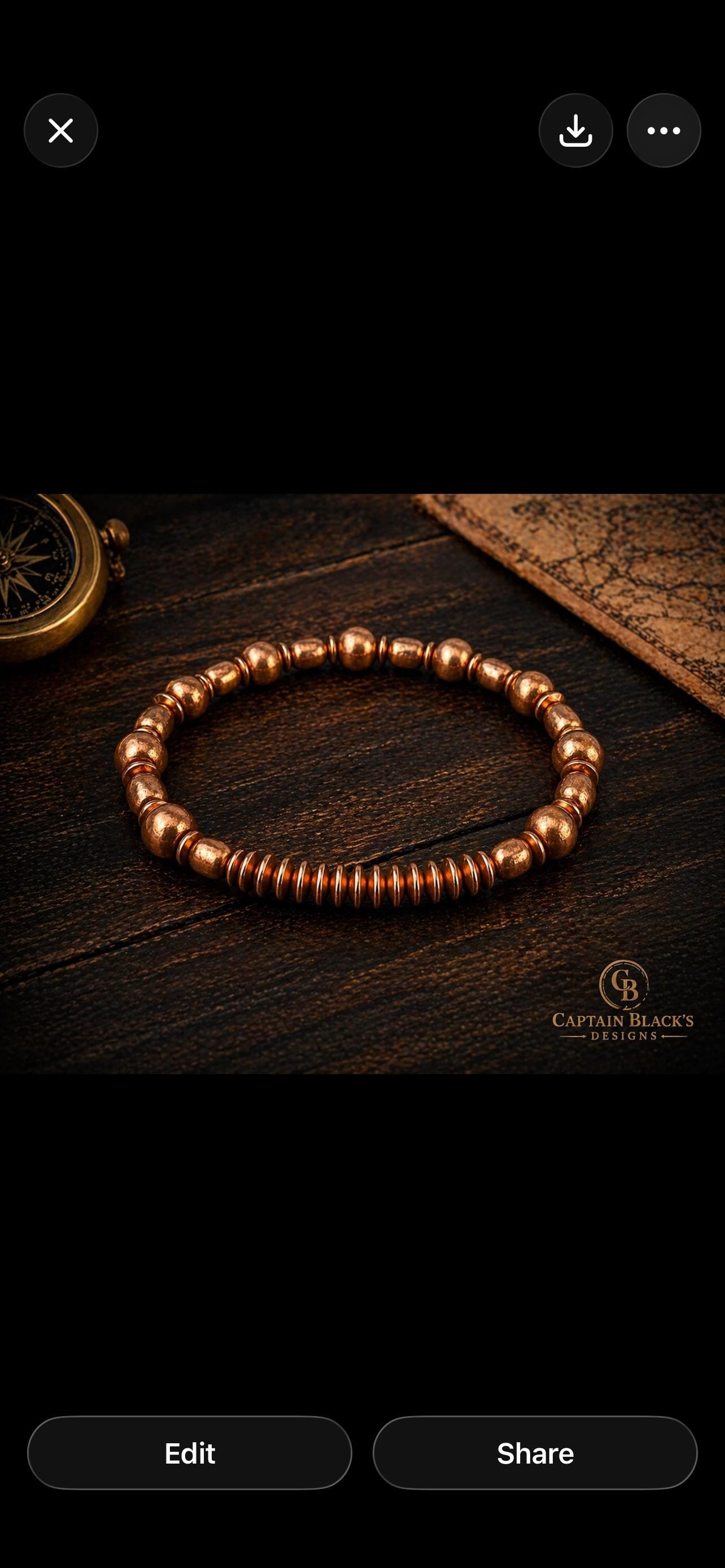Copper Meridian Beaded Bracelet – Textured Solid Copper Jewelry – Masculine Design