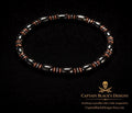 Obsidian Copper Accent Bracelet – Men's Minimalist Beaded Jewelry