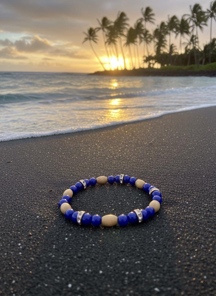 Purple and Bamboo Bracelet with some added shine