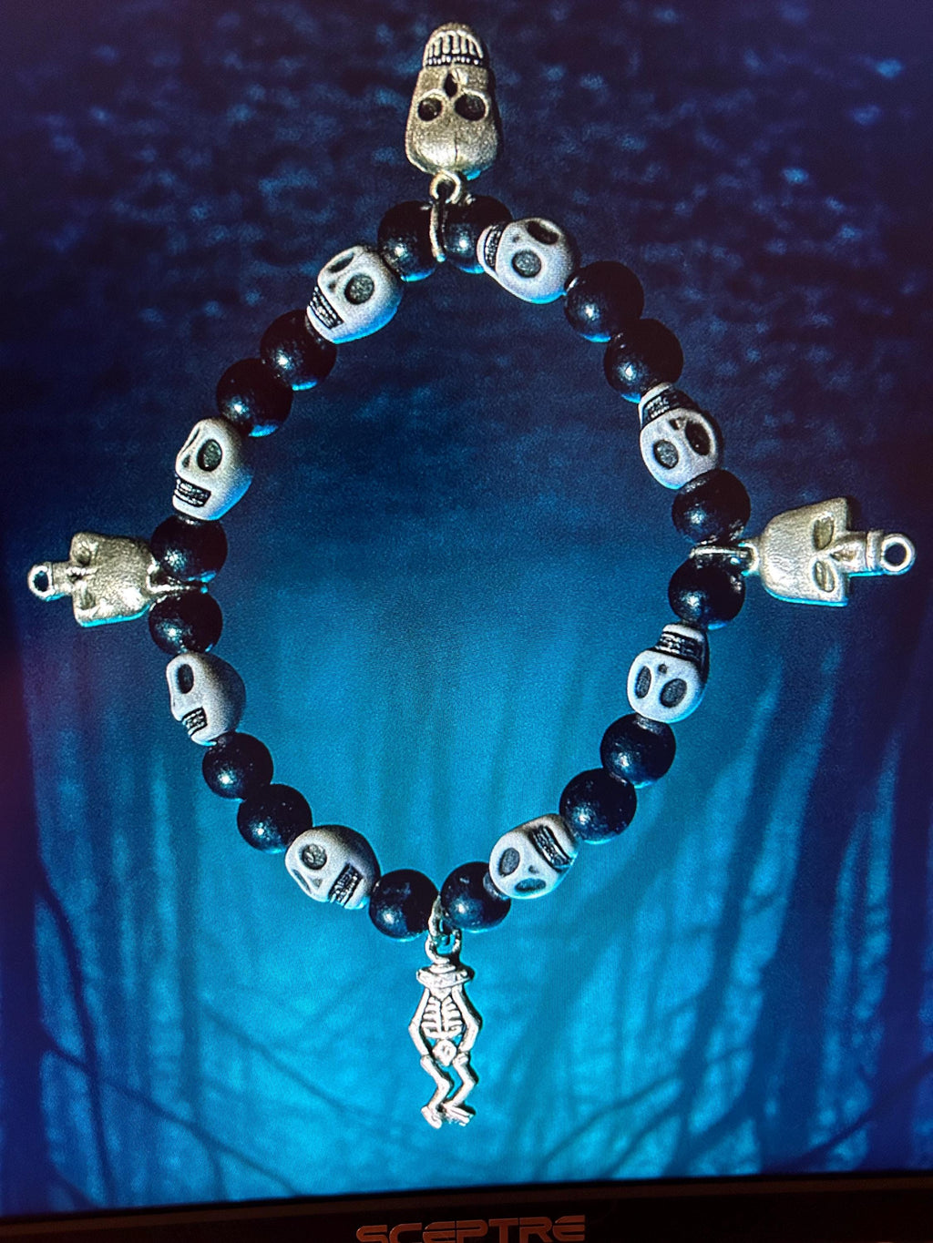 Skull Bead Bracelet with a VooDoo touch