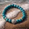 Turquoise Bracelet Sea Shell Beaded Stretch Bracelet Gift for Her Boho Jewelry
