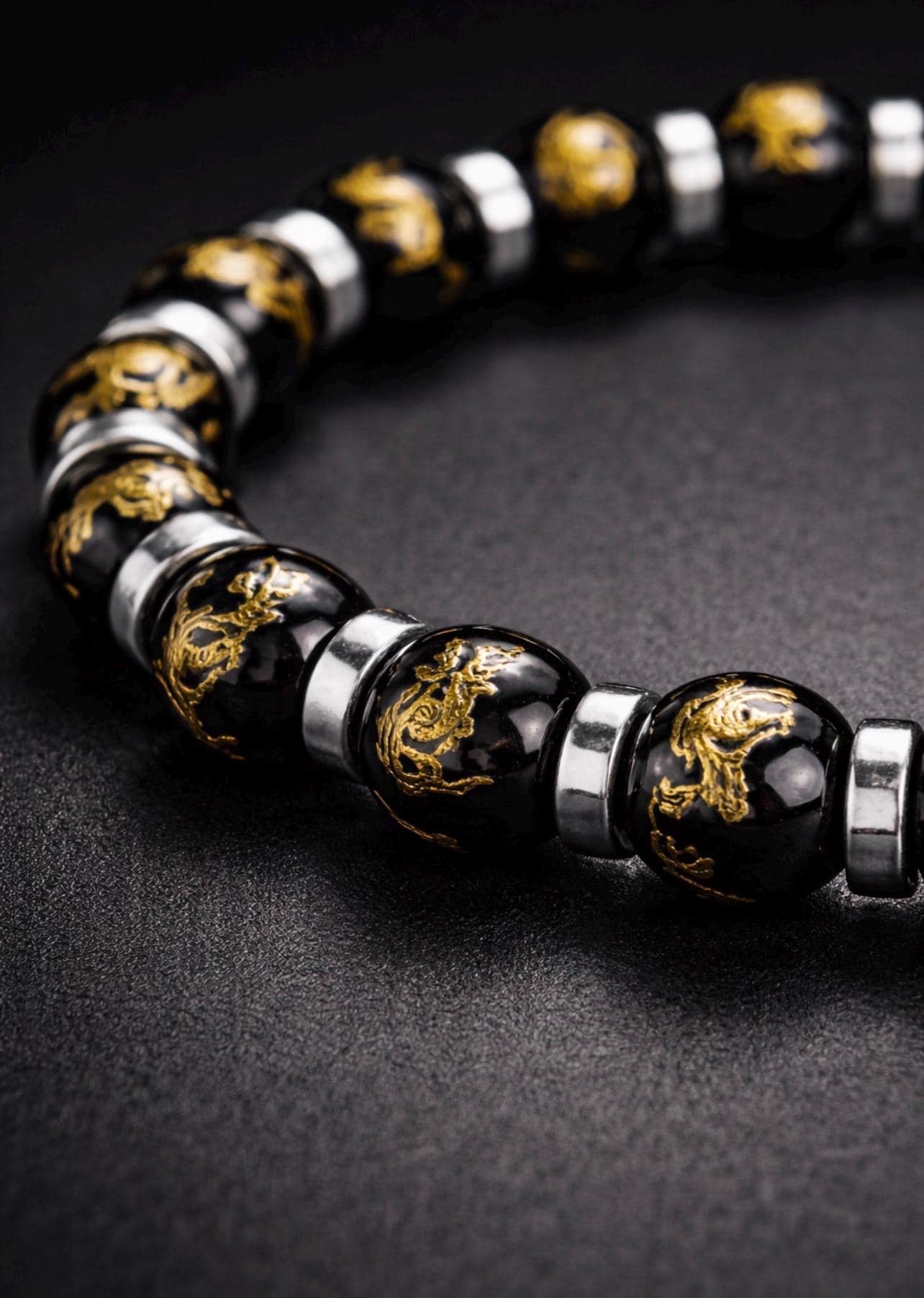 Black Gold Dragon Bracelet – Luxury Pirate Jewelry for Men