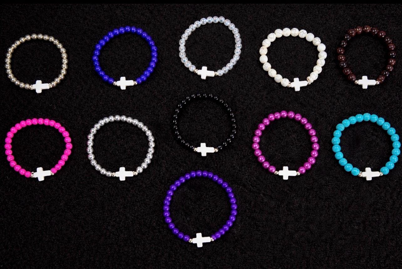Cross Bracelets in Mulitple colors.