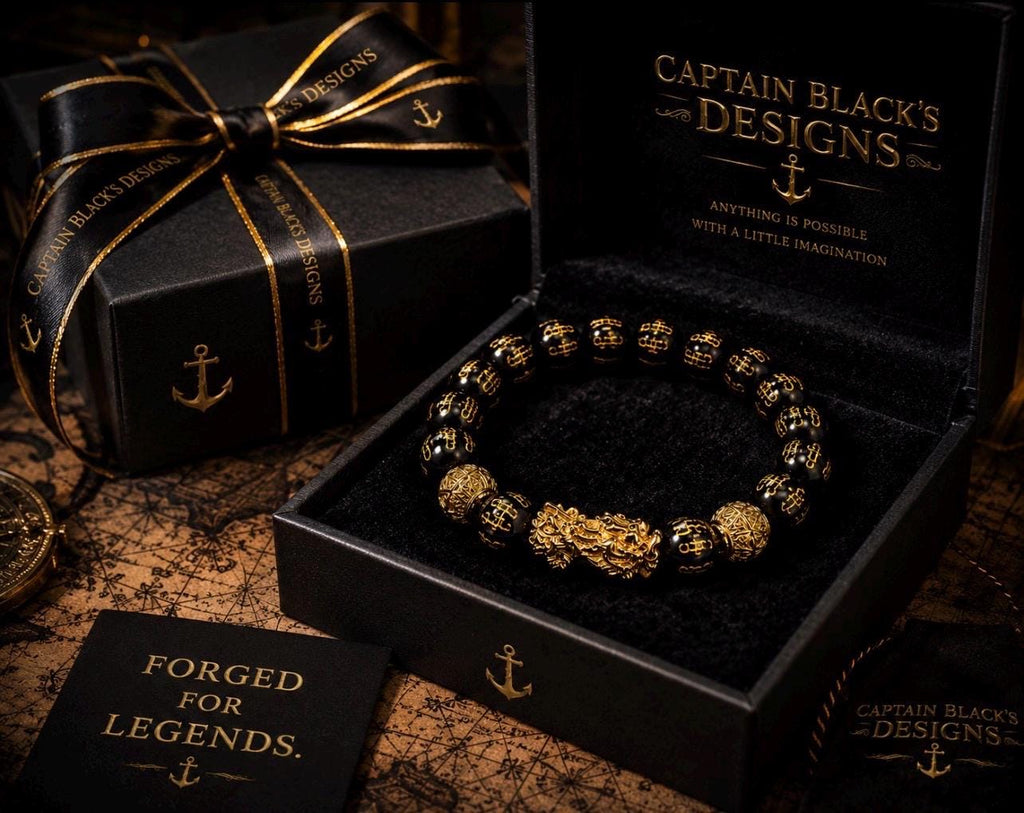 Black Gold Dragon Bracelet – Luxury Pirate Jewelry for Men