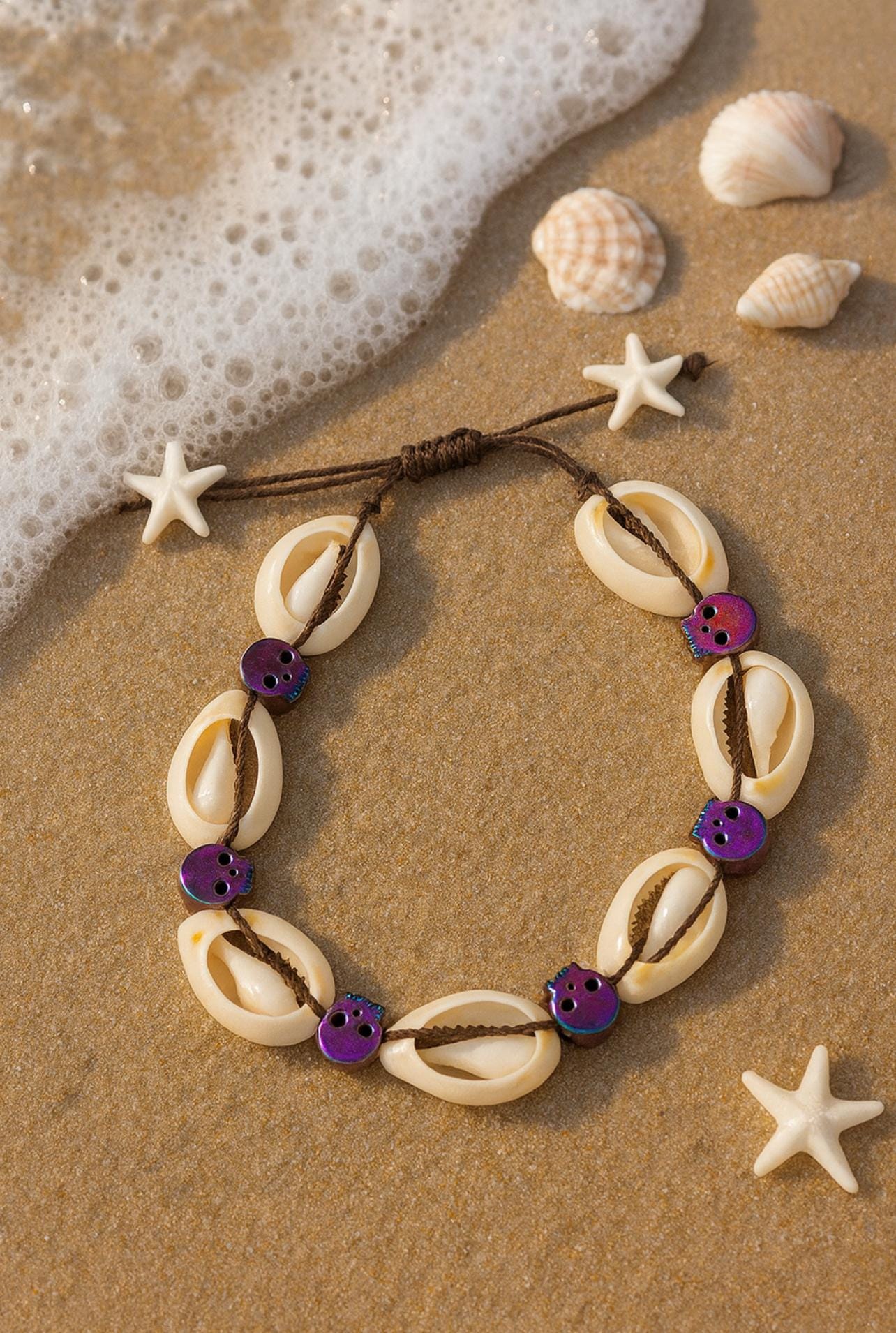 Cowrie Shell Anklet – Handmade Beach Jewelry Gift for Her