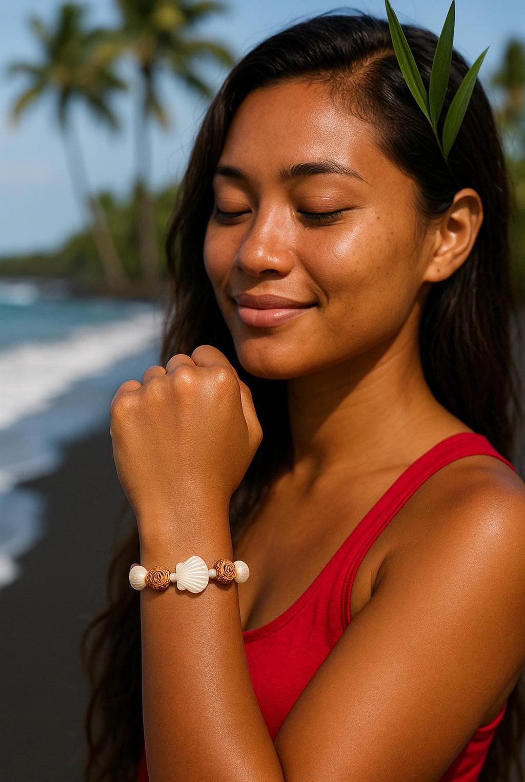Fan Shell & Heart Beach Bracelet
