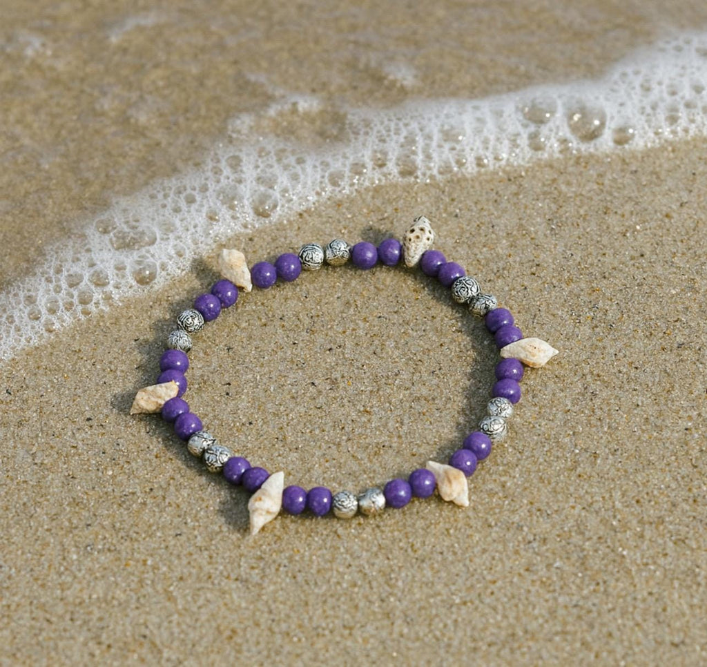 Purple Shell Bracelet: Beach Jewelry