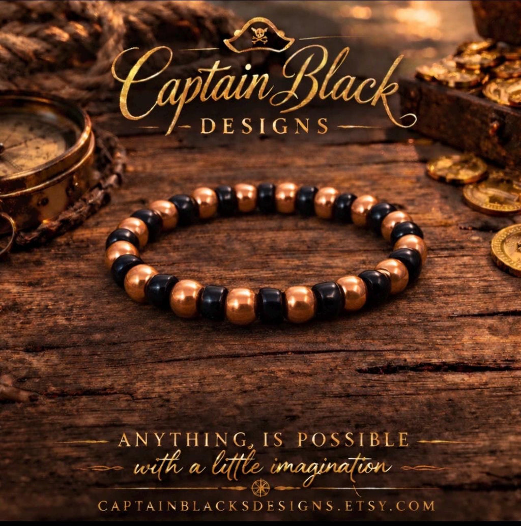 Eclipse Copper Bracelet – 8mm Men's Minimalist Beaded Jewelry