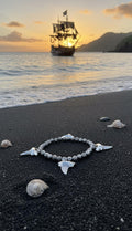 Anklet - Four Sliver Shark Teeth