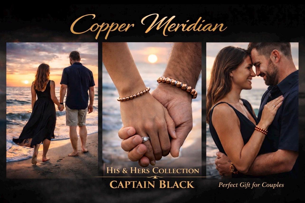 His & Hers Copper Bead Bracelets – Matching Couples Jewelry Set