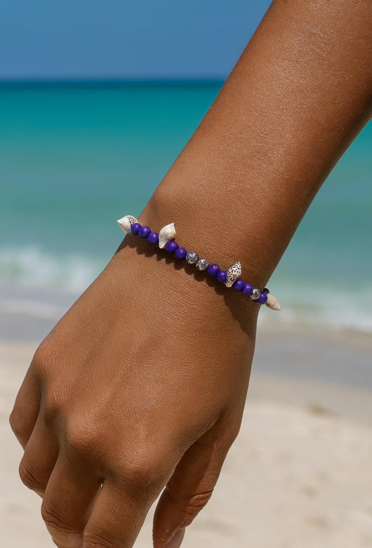 Purple Shell Bracelet: Beach Jewelry