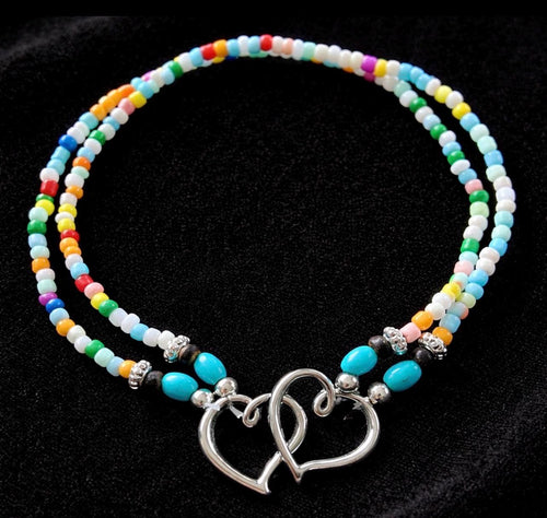 BEACH BLISS - Colorful Shared Heart Anklet