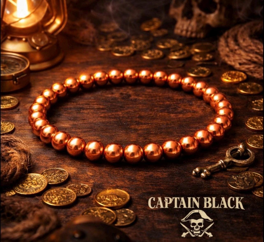 Copper Bead Bracelet -  8mm