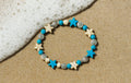 Beach Stars Bracelet: Turquoise & Sandstone Style