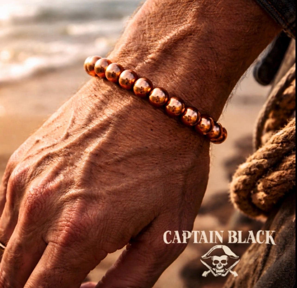 Copper Bead Bracelet -  8mm