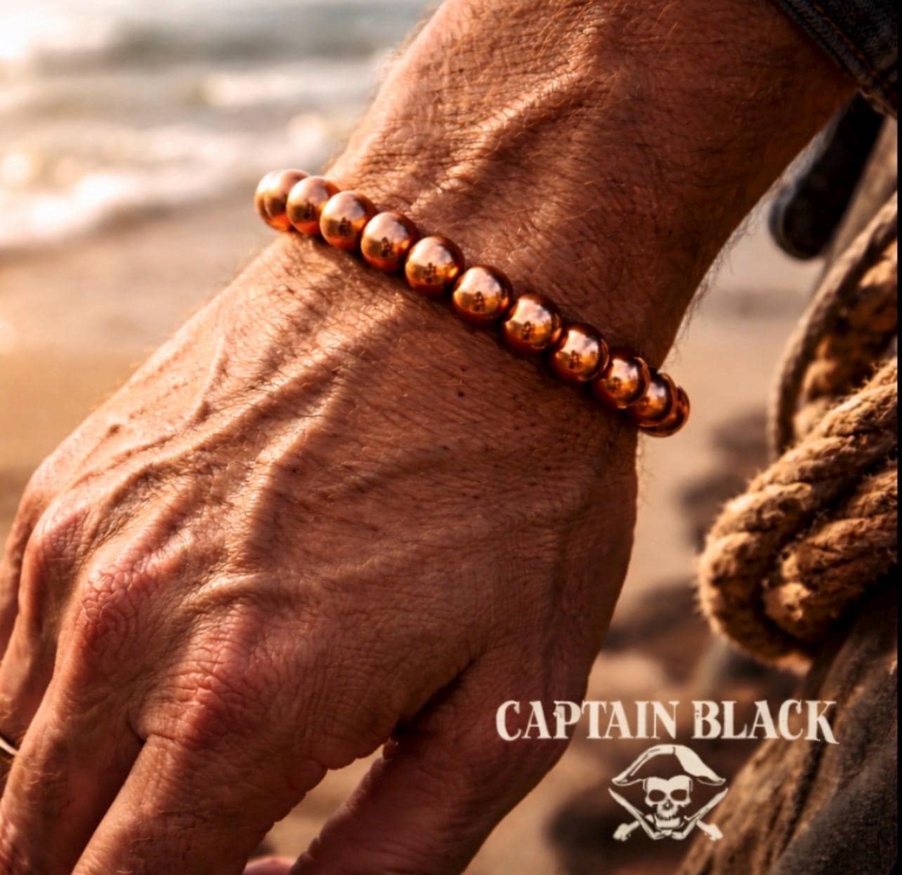 Copper Bead Bracelet -  8mm