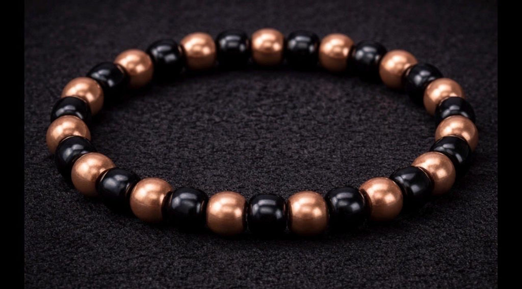 Eclipse Copper Bracelet – 8mm Men's Minimalist Beaded Jewelry
