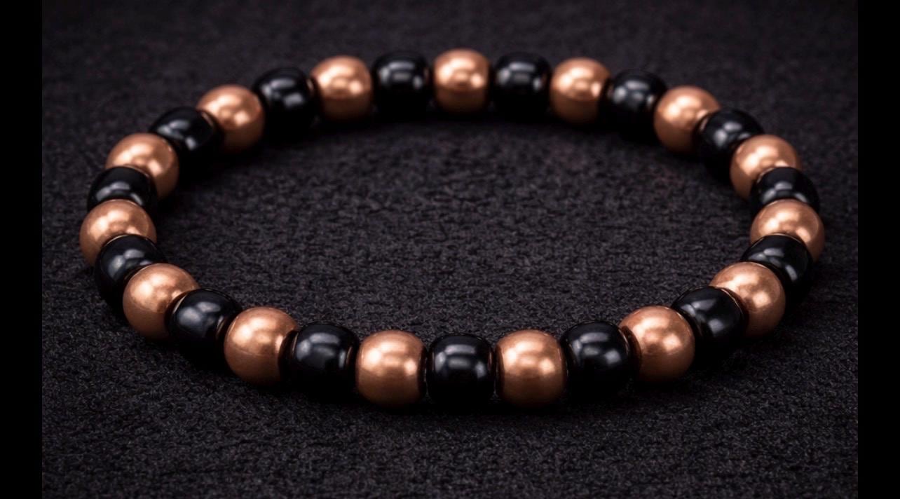 Eclipse Copper Bracelet – 8mm Men's Minimalist Beaded Jewelry