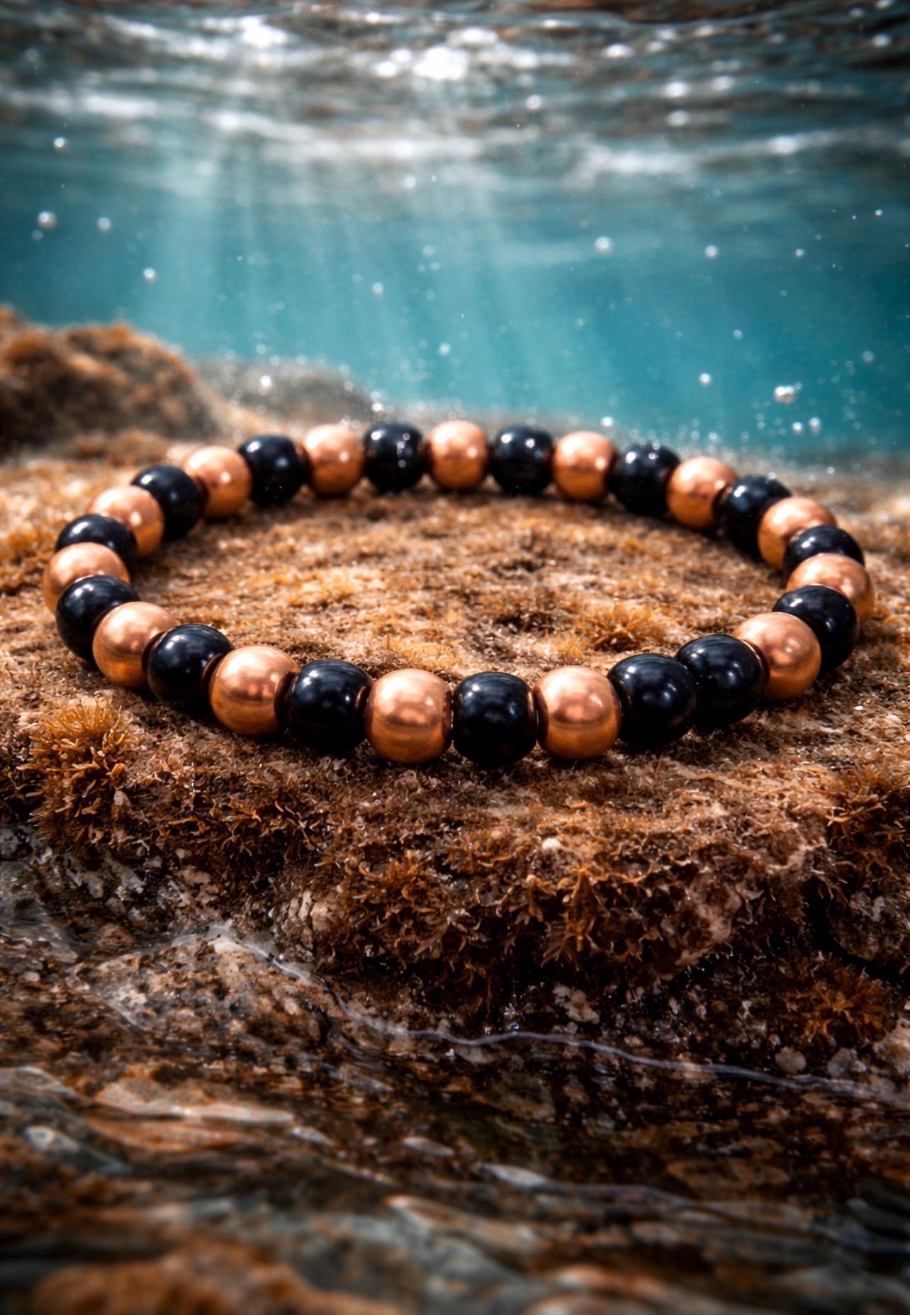 Eclipse Copper Bracelet – 8mm Men's Minimalist Beaded Jewelry
