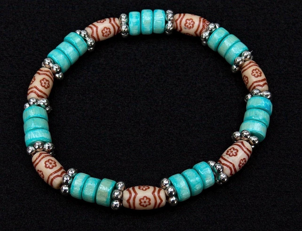 Beach Bliss Beaded Bracelet: Sea Green Summer Jewelry