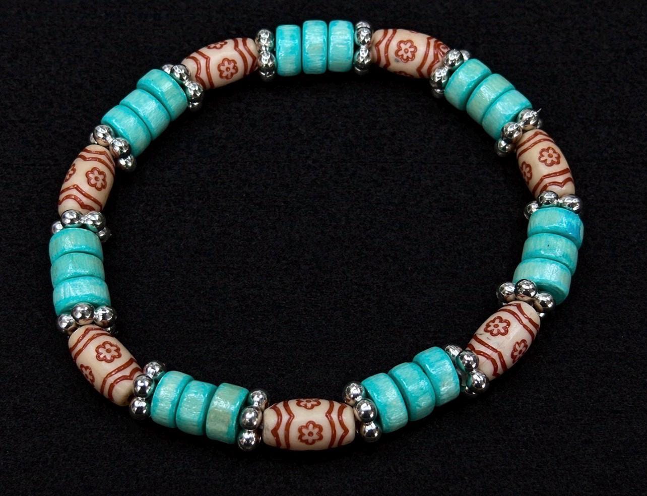 Beach Bliss Beaded Bracelet: Sea Green Summer Jewelry