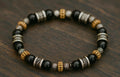 Beaded Bracelet: Black Onyx, Sterling Silver Accents