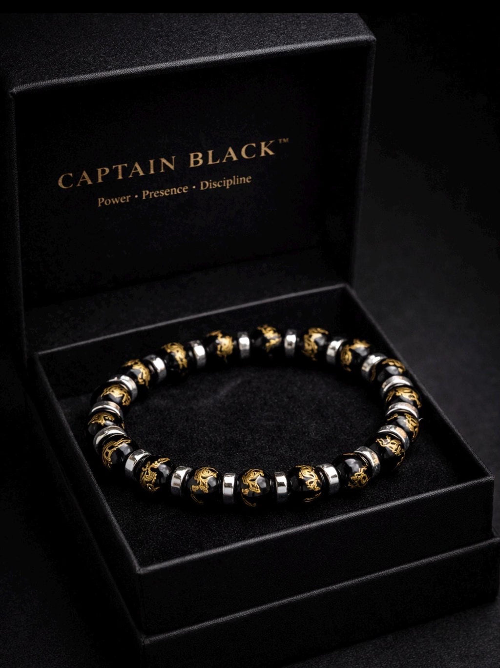 Black Gold Dragon Bracelet – Luxury Pirate Jewelry for Men