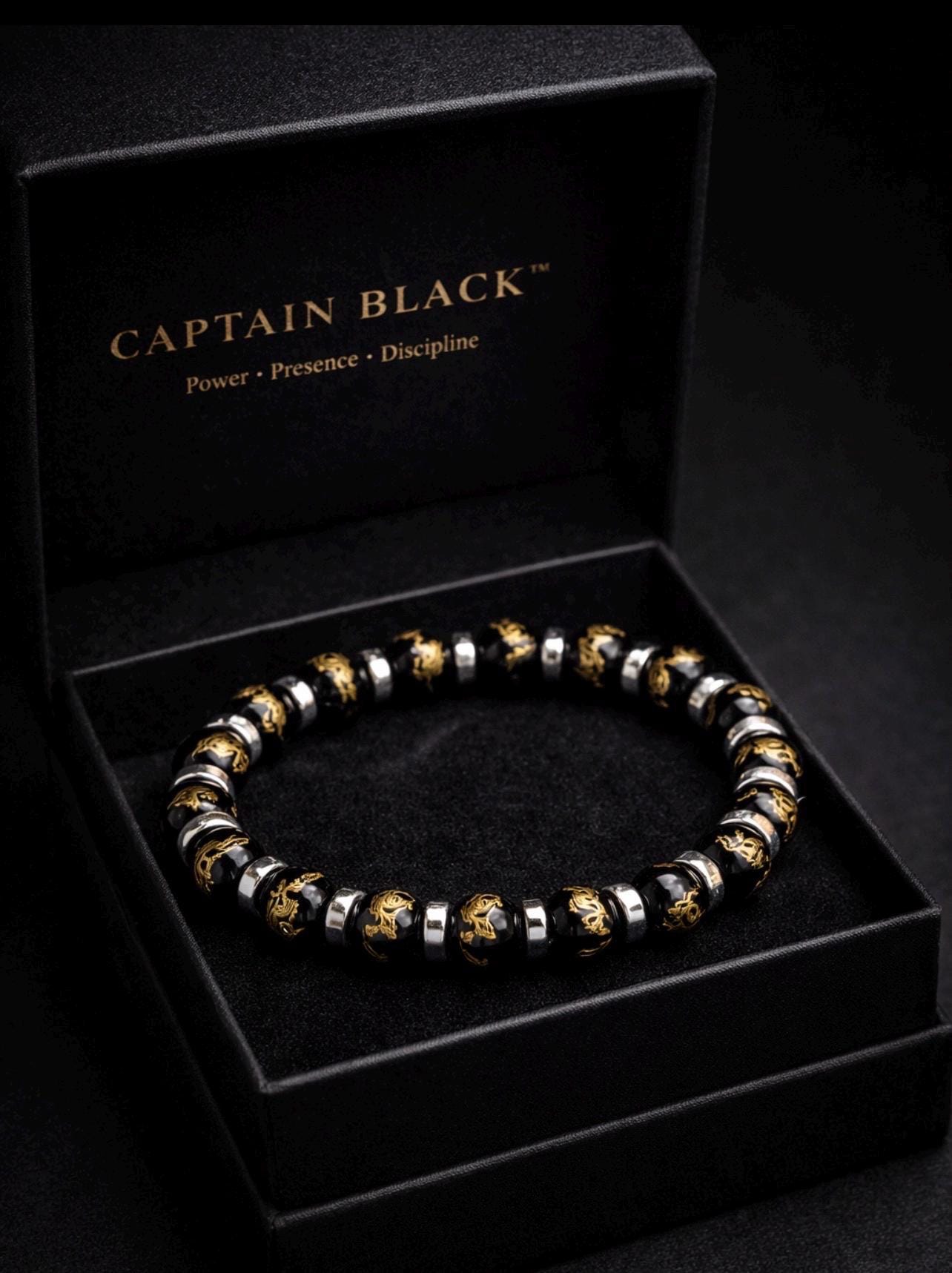 Black Gold Dragon Bracelet – Luxury Pirate Jewelry for Men