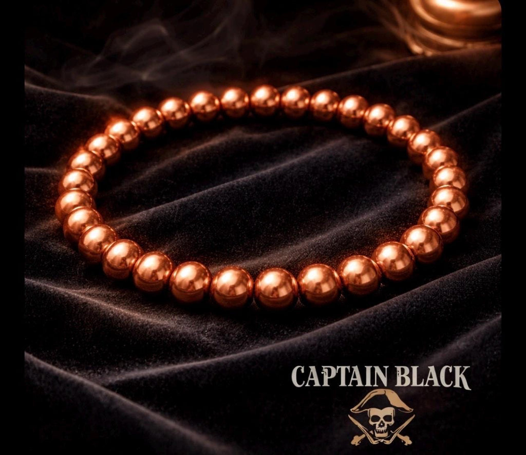 Copper Bead Bracelet -  8mm
