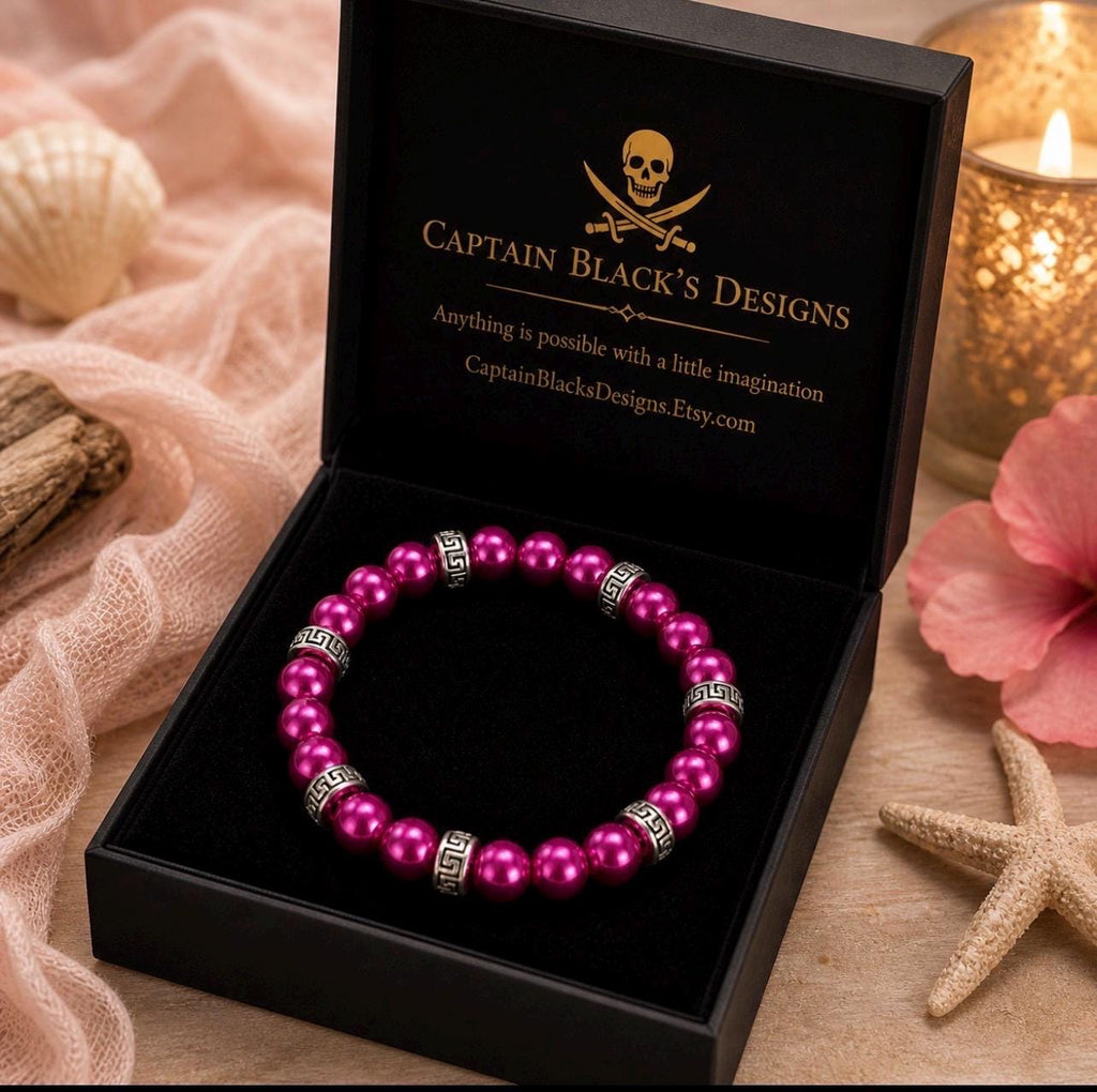 Velvet Tide Magenta Bracelet – Elegant Handmade Stretch Jewelry