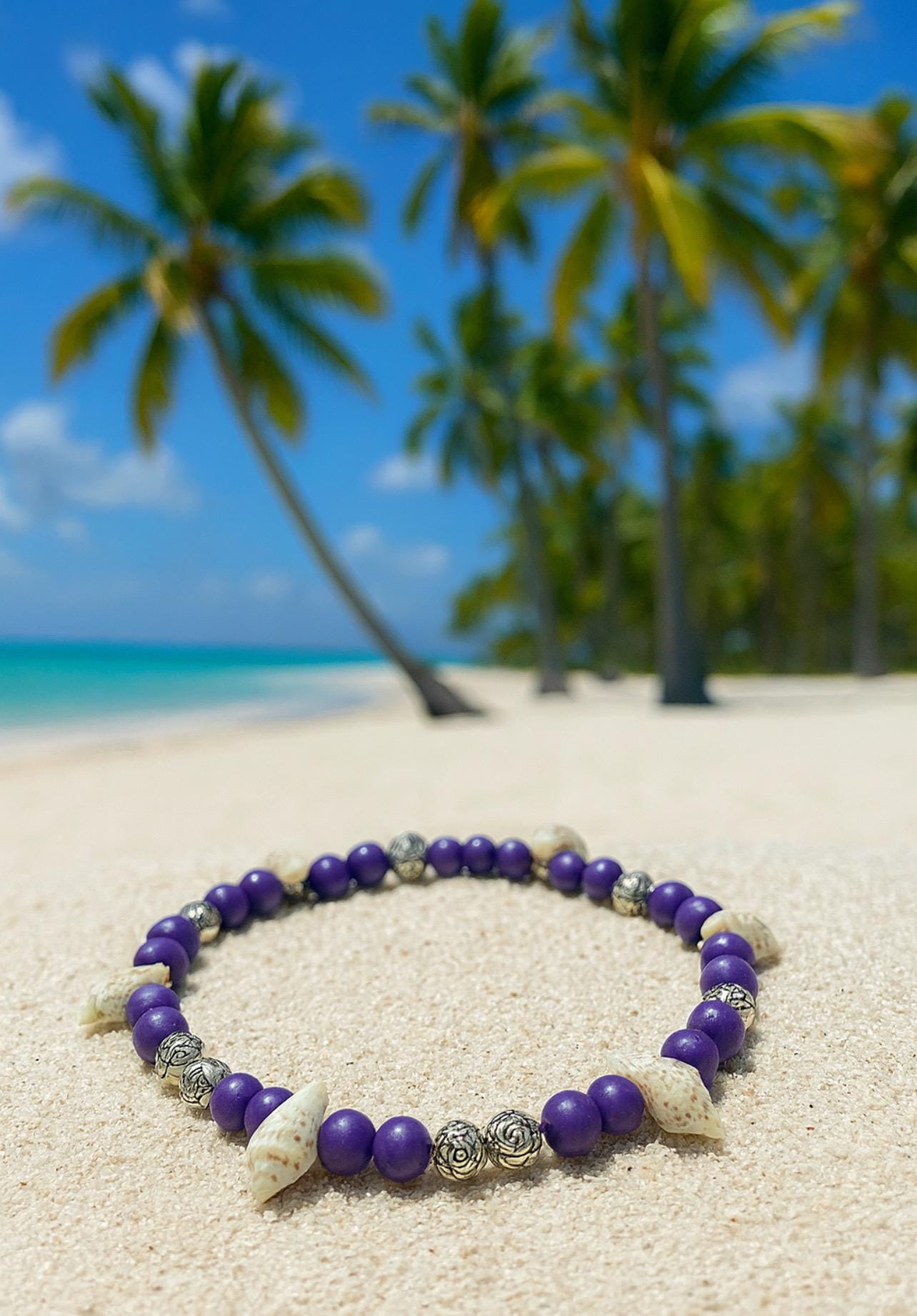 Purple Shell Bracelet: Beach Jewelry