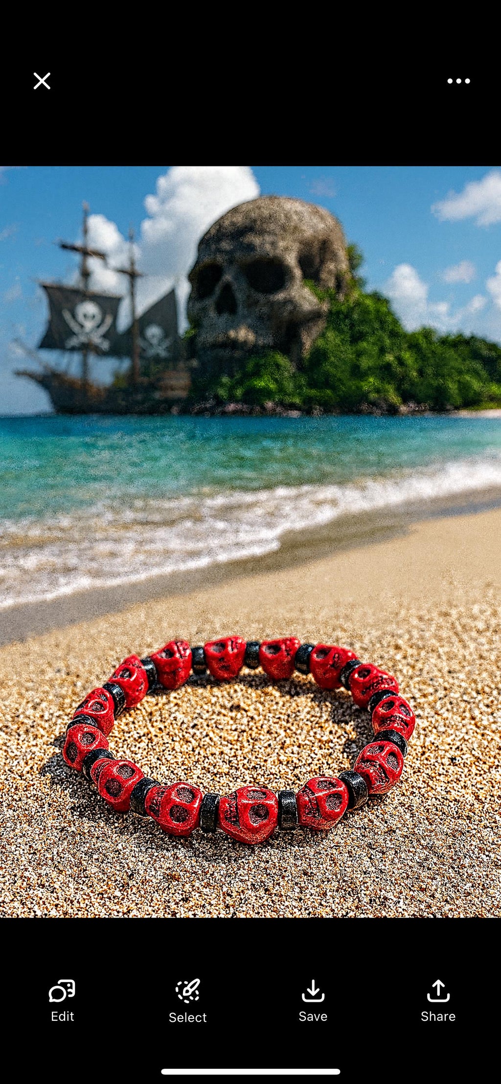 Red Skull Pirate Bracelet