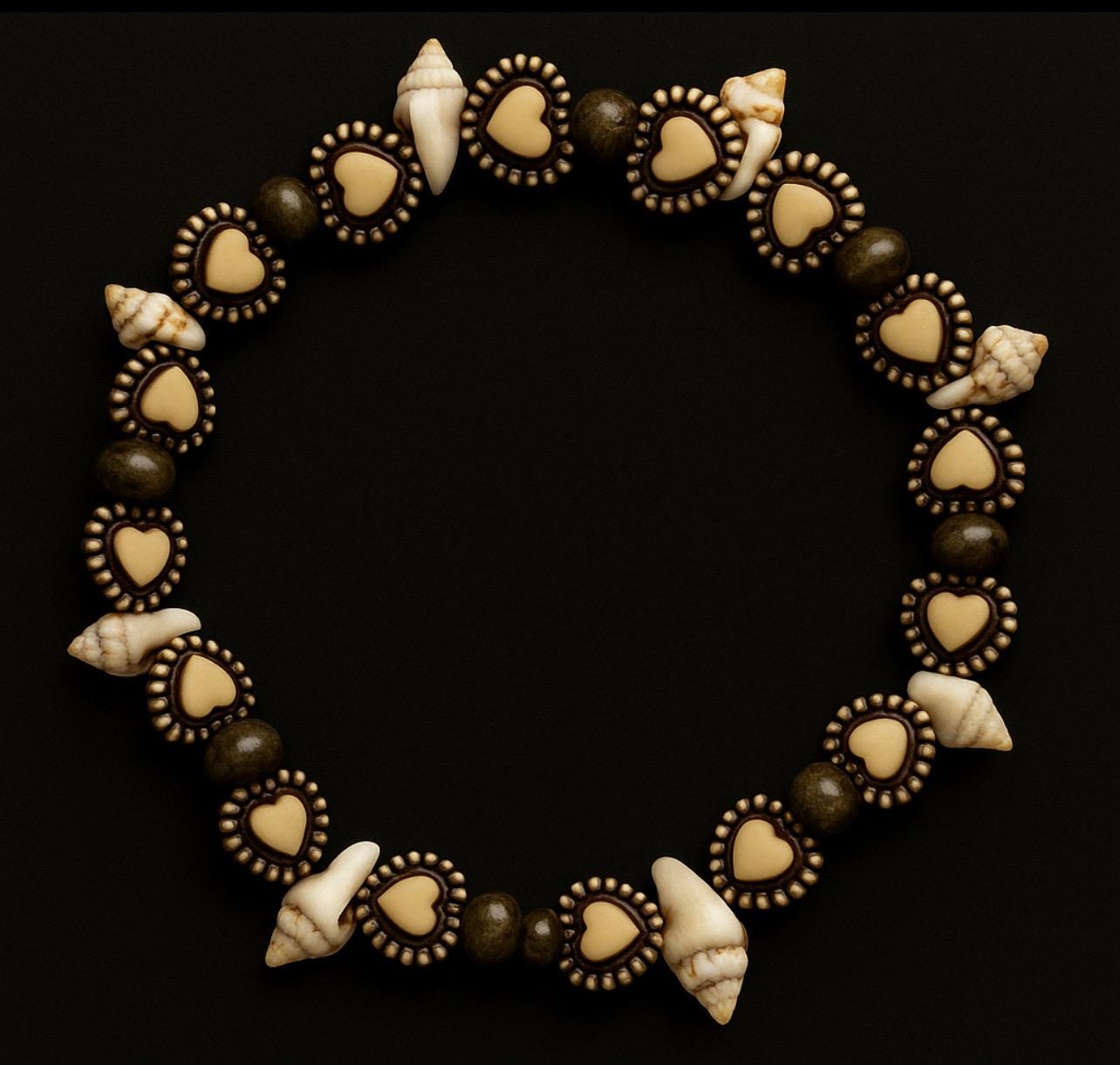 Seashell Beaded Bracelet: Beach Bliss Hearts and Shells