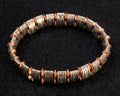 Aztec Ember Bronze & Shadow Beaded Bracelet – Tribal Statement Jewelry