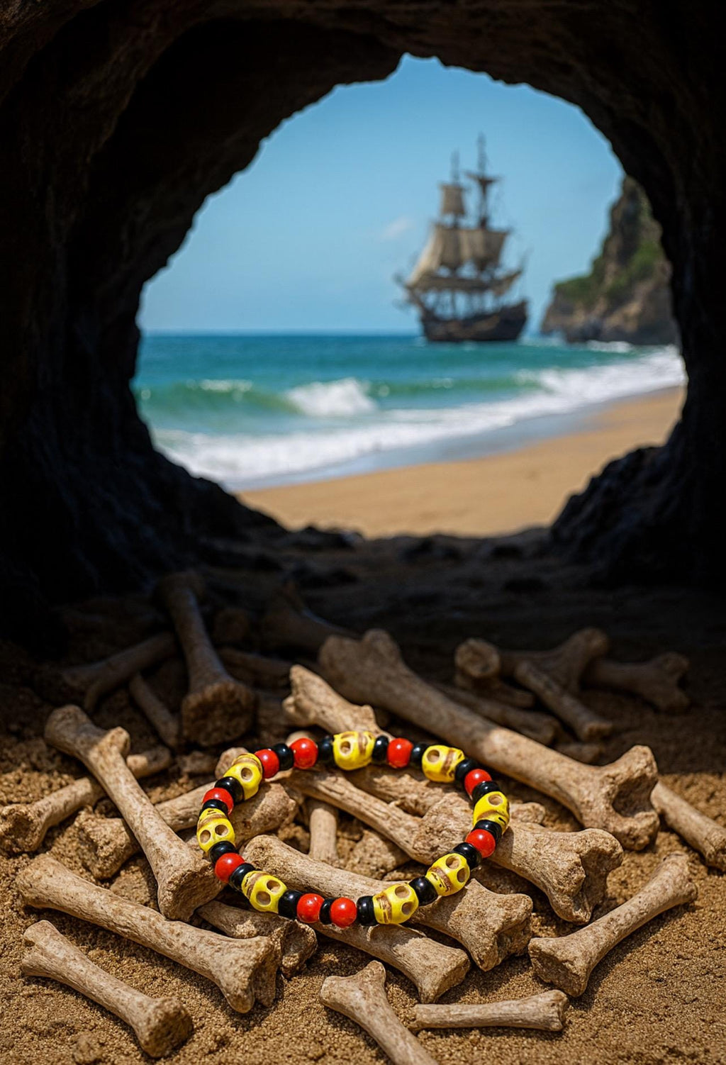Skull Beaded Bracelet: Pirate Collection