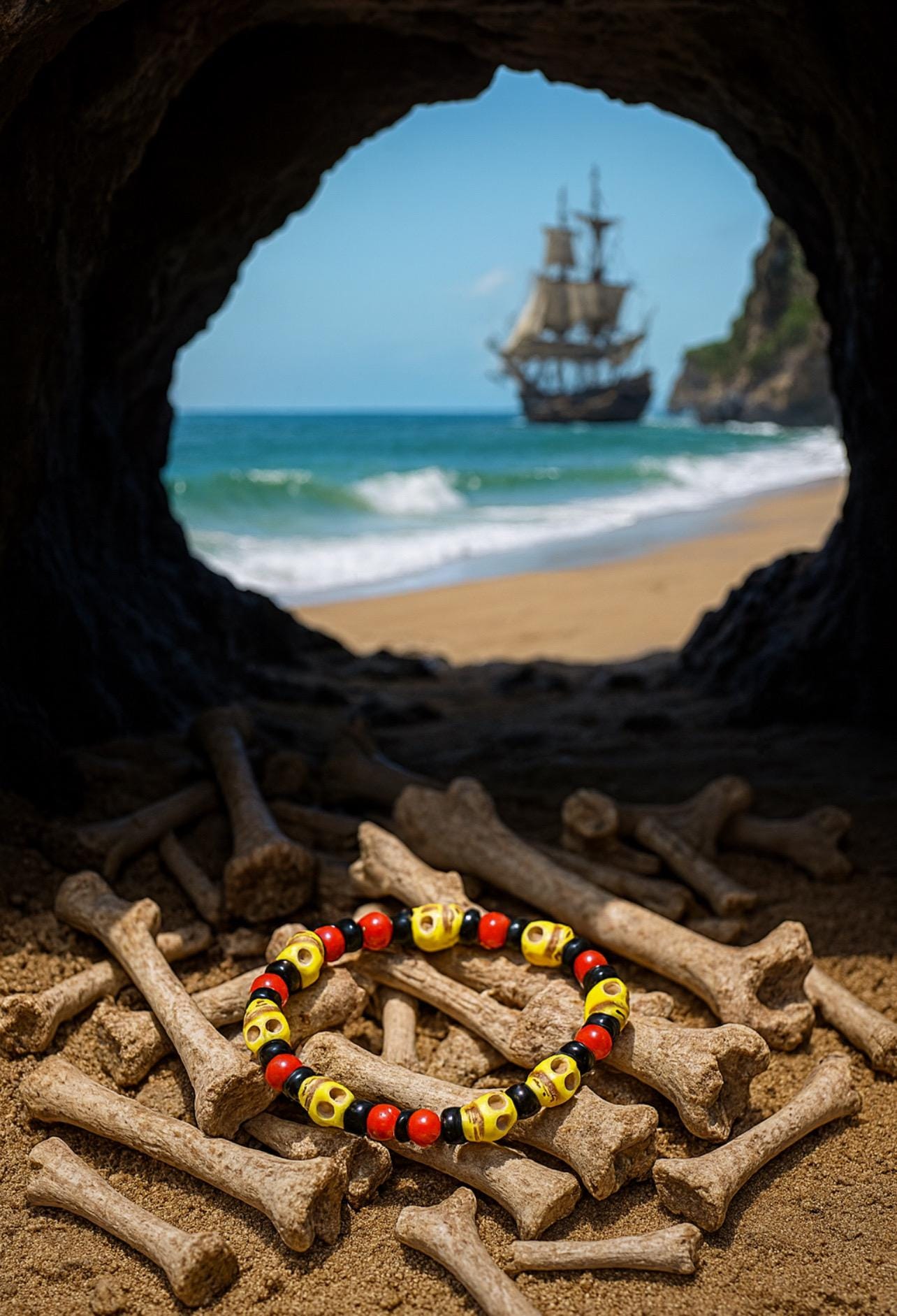 Skull Beaded Bracelet: Pirate Collection