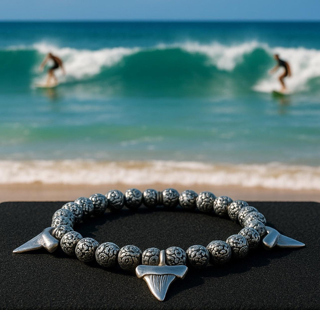 Anklet - Four Sliver Shark Teeth