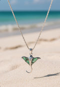 Silver and Abalone Stingray Necklace