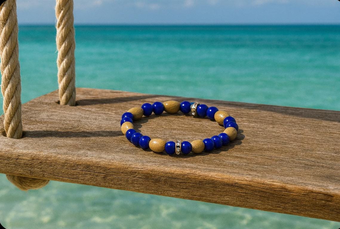 Purple and Bamboo Bracelet with some added shine