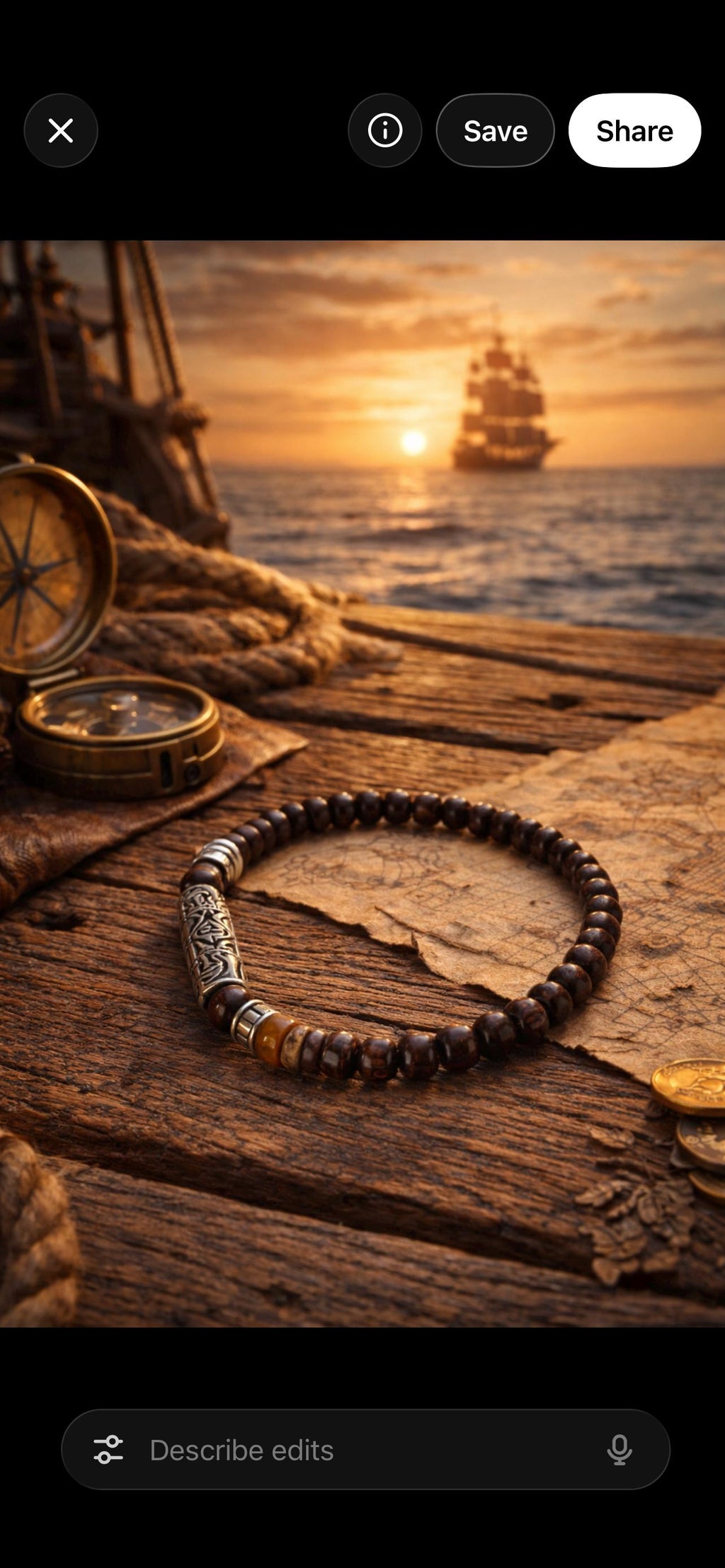 Pirate Collection Beaded Bracelet with Mojo (Captain's Favorite)