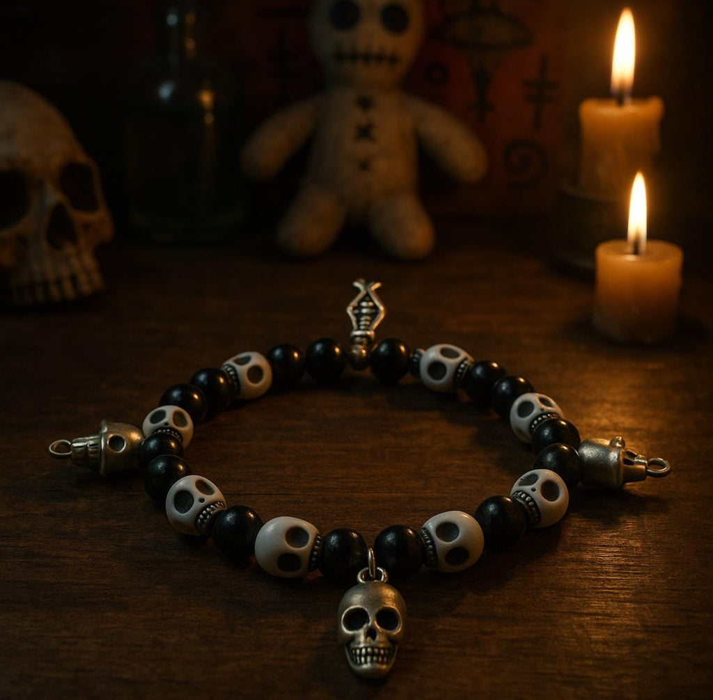 Skull Bead Bracelet with a VooDoo touch