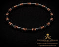 Copper Vector Bracelet – Black Tube Beads, Industrial Minimalist Jewelry