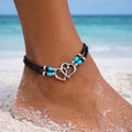 BEACH BLISS - Black Shared Heart Anklet