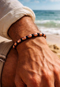Men's Copper Oval Bead Bracelet – Black Spacers, Minimalist Style Gift