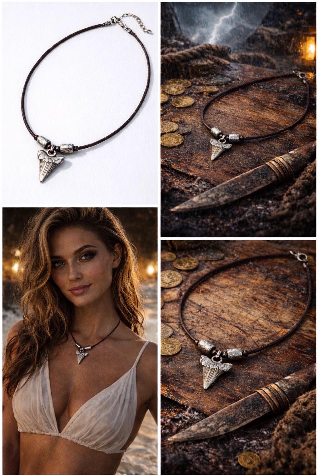 BEACH BLISS - Silver Sharktooth Necklace
